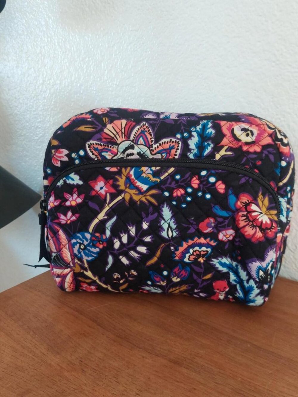 Vera Bradley Foxwood Medium Cosmetic Bag Quilted Cotton Makeup Case Pouch